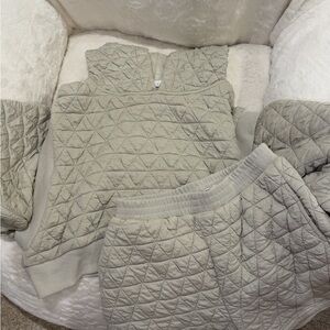 Quilted Loungewear Set in beige